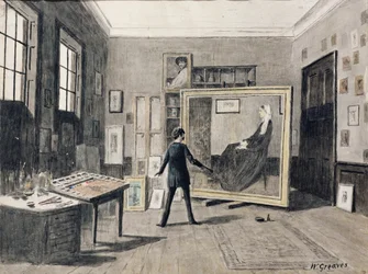 Whistler peignant dans son atelier